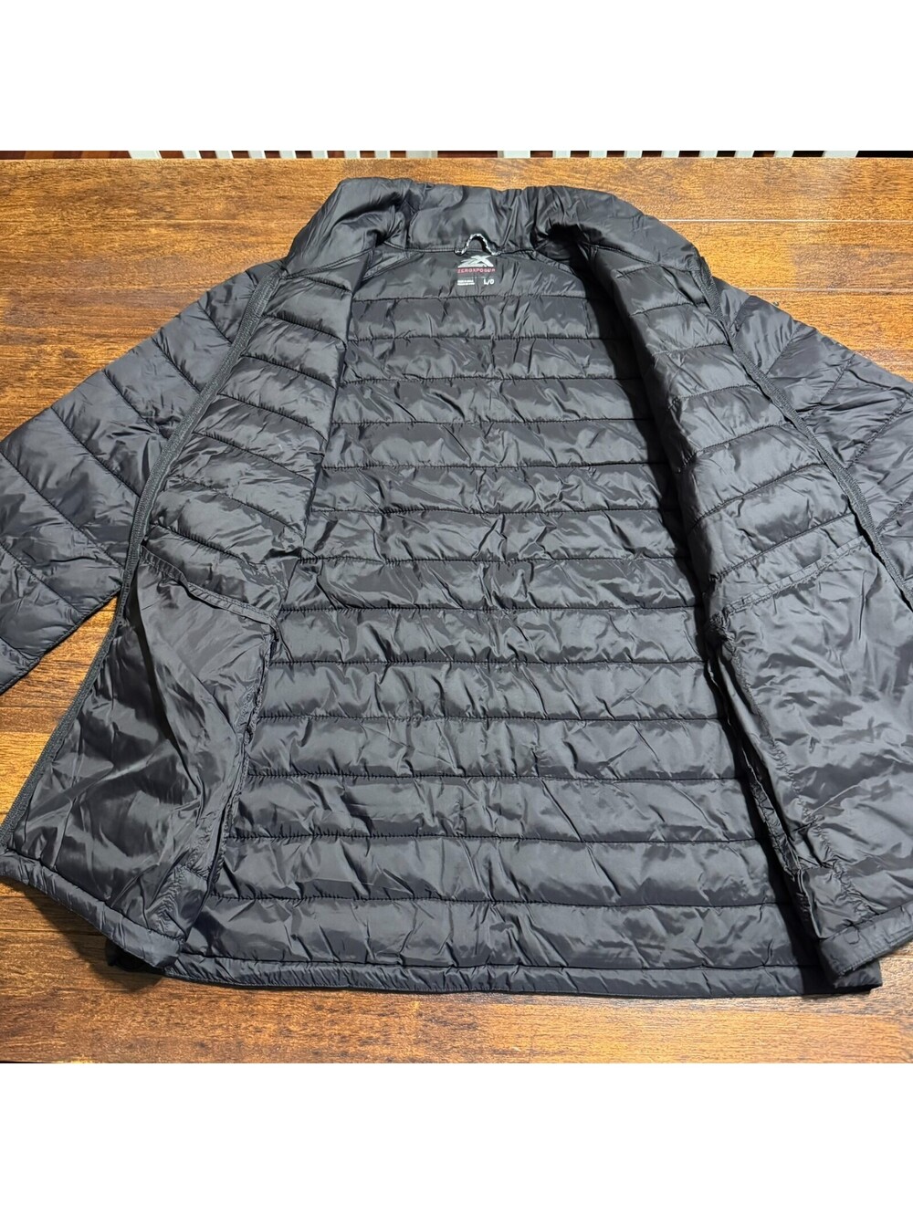 Zeroxposure Men's Puffer Jacket Black full zip Size Large Hiking Lightweight - Picture 3 of 8